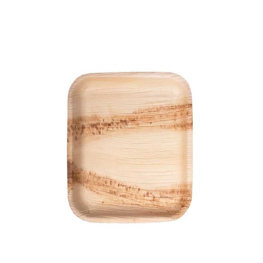 Plates, 7 x 8.5 Inch, Palm Leaf, Natural, Rectangular,12 - 25 COUNT