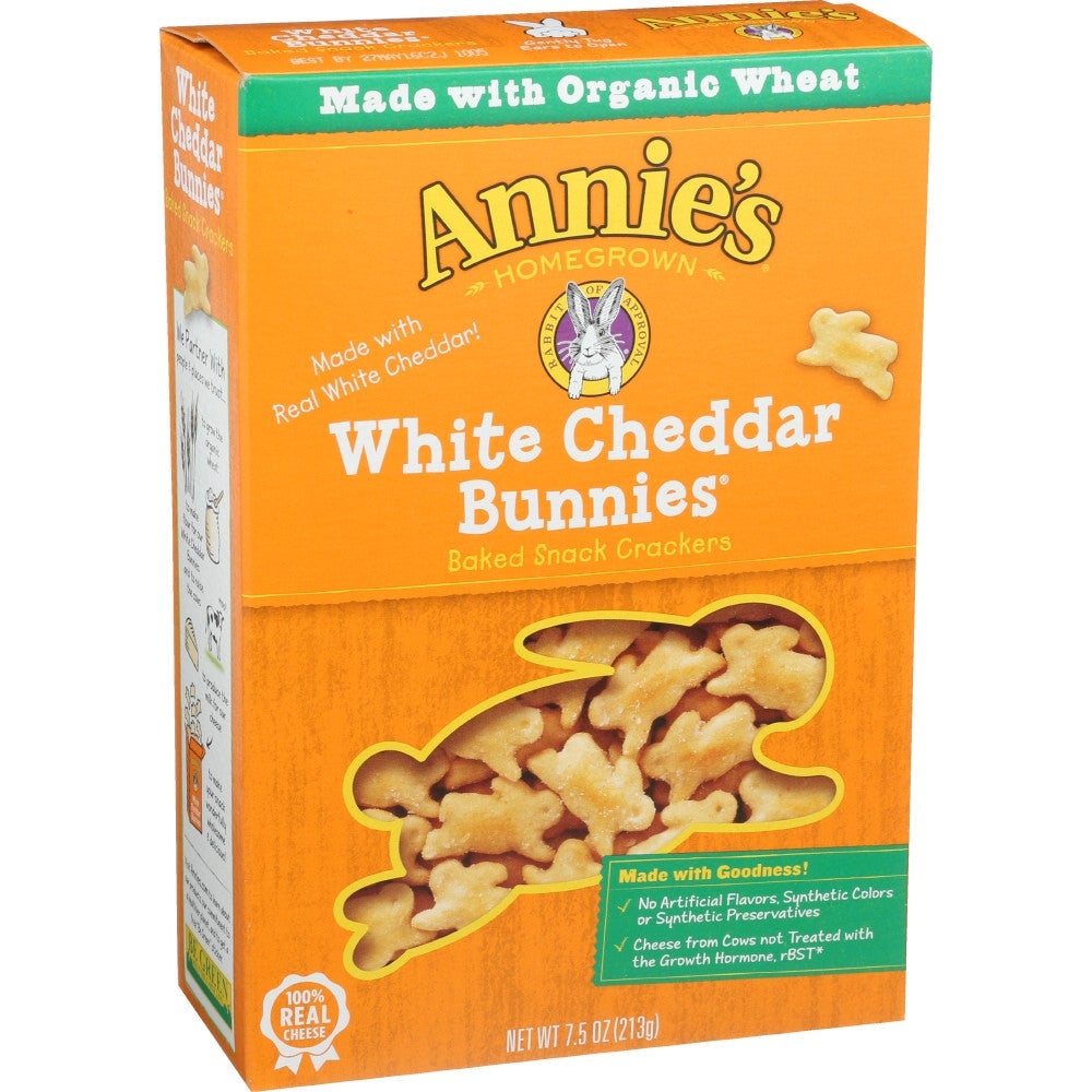 Crackers, Snack, White Cheddar, Bunny Shapes,12 - 7.5 OUNCE