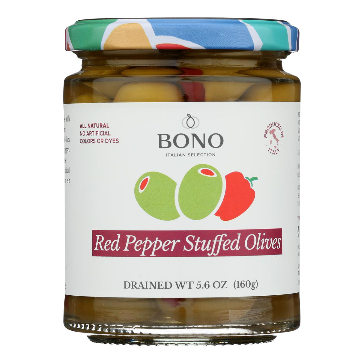 Olives, Green, Red Pepper-Stuffed,6 - 5.6 OUNCE
