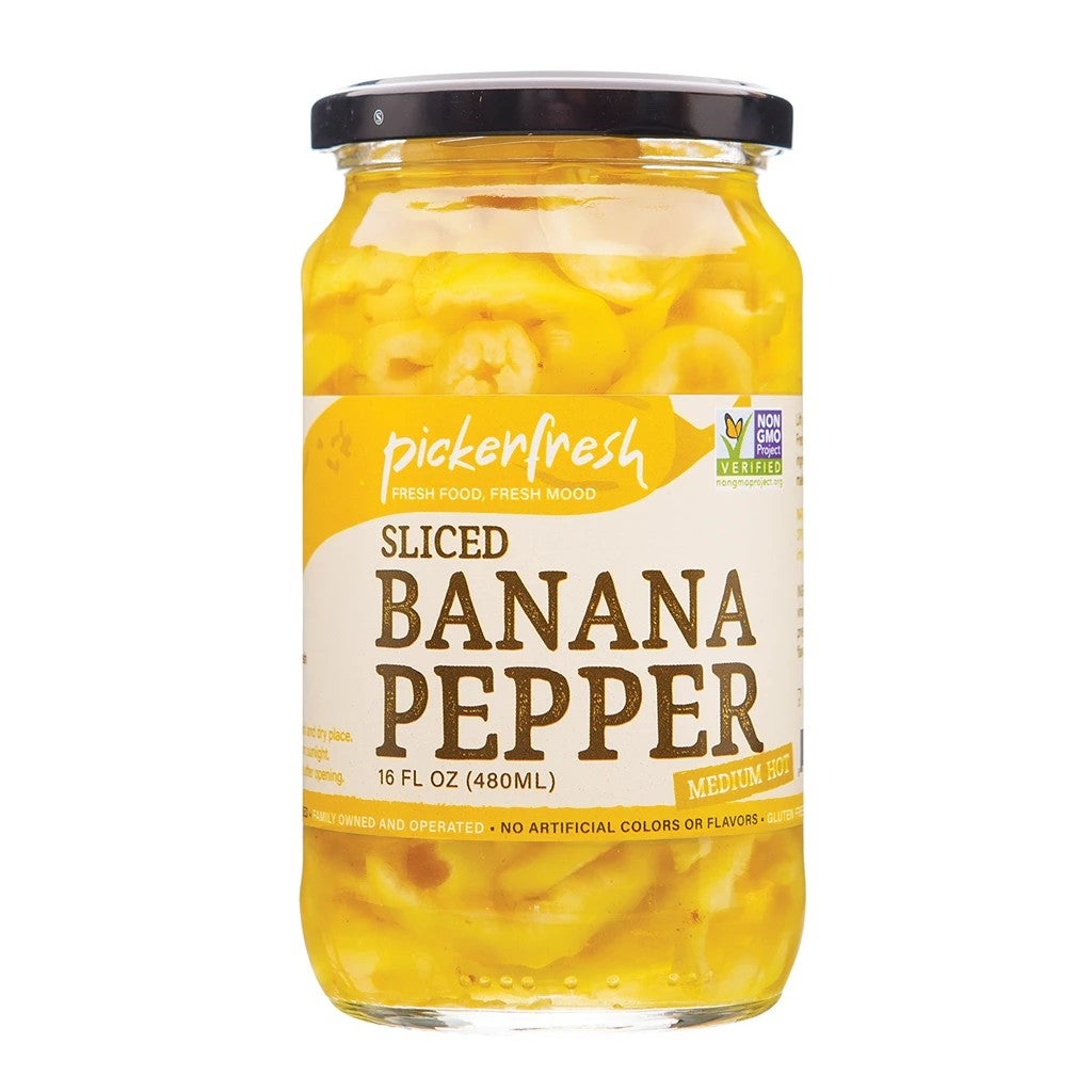Peppers, Banana, Sliced, Medium Hot,6 - 16 FLUID