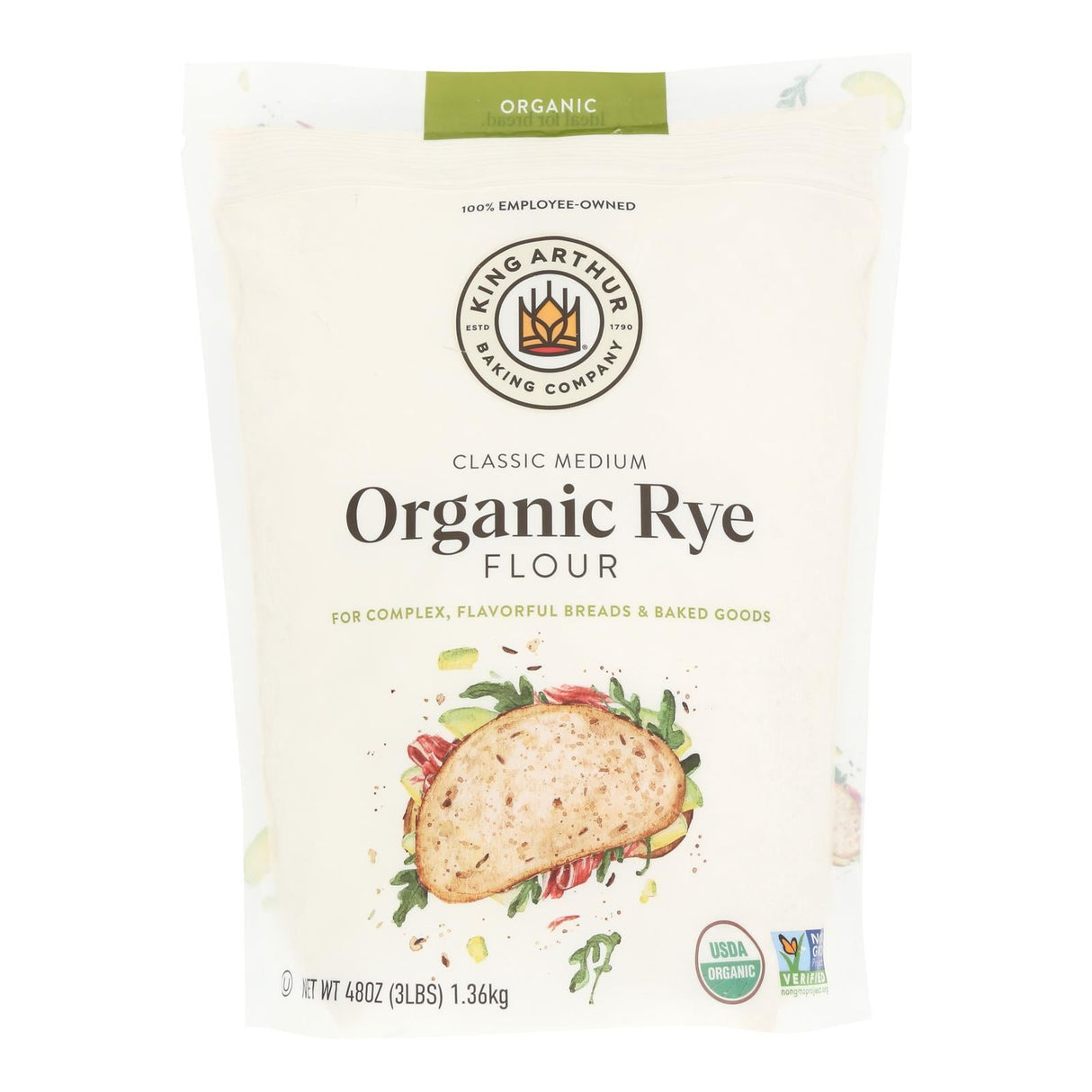 Flour, Rye, Resealable Package,4 - 48 OUNCE