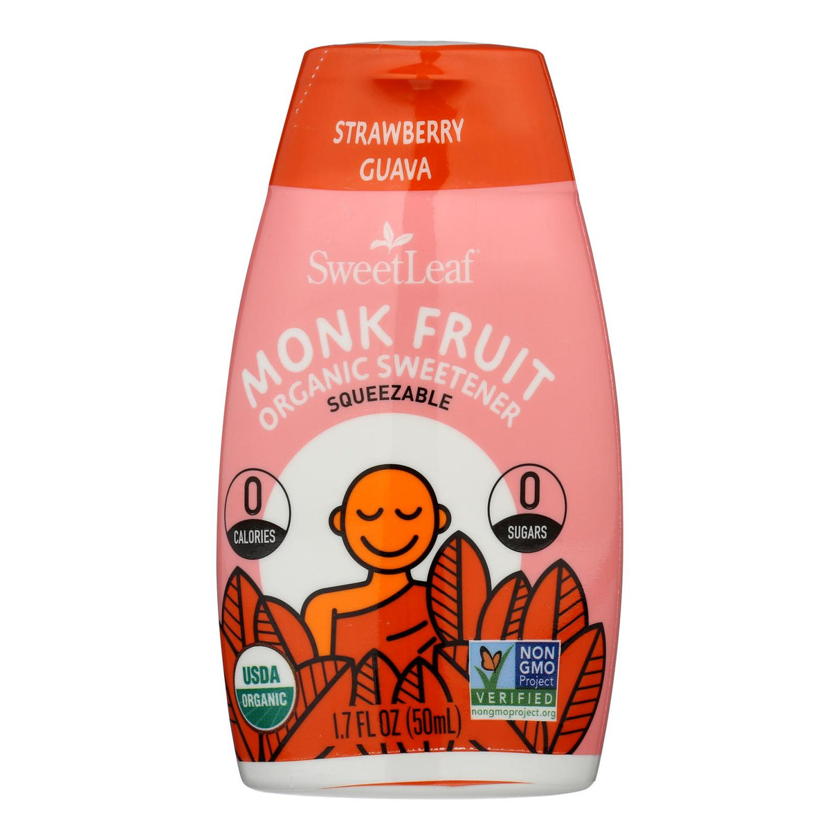 Sugar Substitute, Monk Fruit, Strawberry, Liquid, Squeeze Bottle,1 - 1.7 FLUID