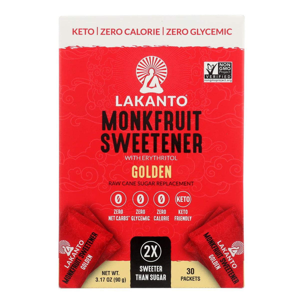 Sugar Substitute, Golden Monk Fruit, contains Erythritol, Single-Serve Packets,8 - 30 COUNT