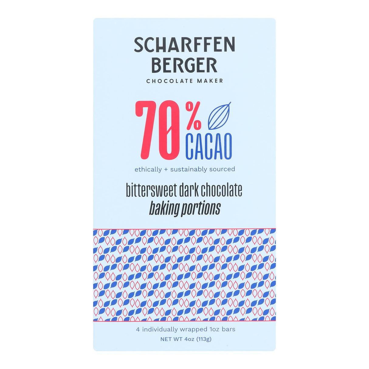 Baking Bars, Chocolate, Bittersweet, 70% Cacao, Individually-Wrapped, 1 Ounce,12 - 4 COUNT