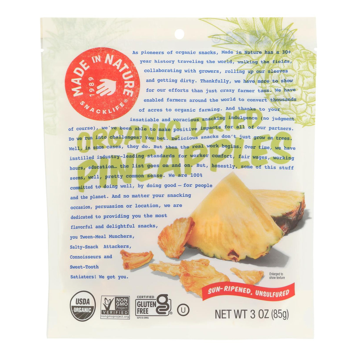 Pineapple, Dried,6 - 3 OUNCE
