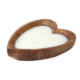 Candle, Dough Bowl, Coco Casa, Vanilla, Heart Shaped, Wood, 7 x 5.50 x 2 Inch,1 - 1 EACH