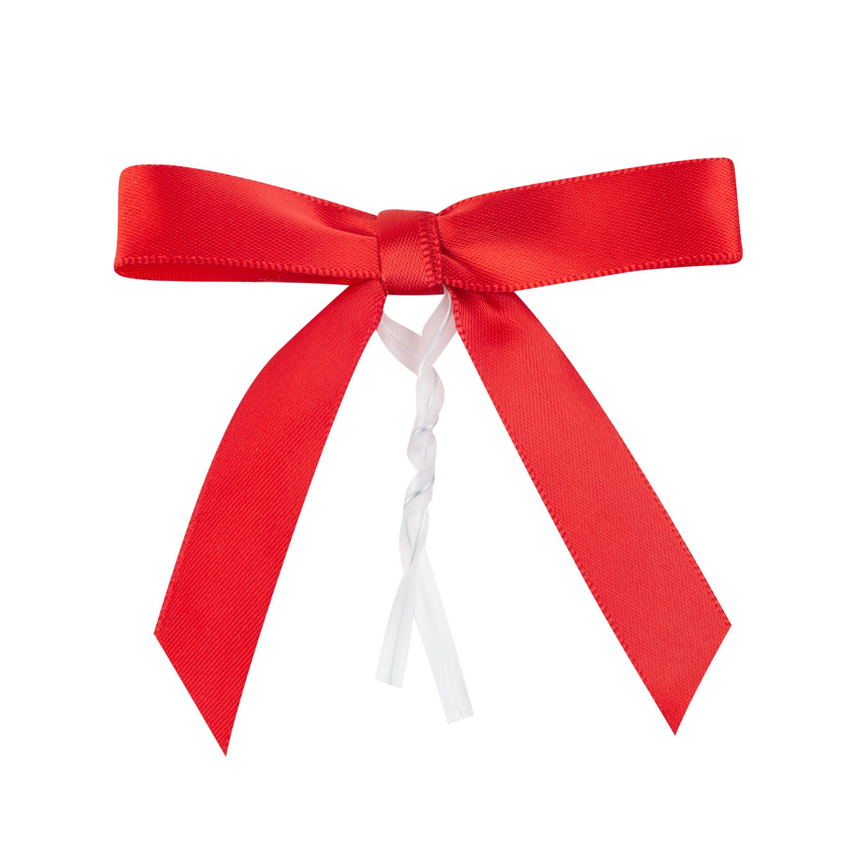 Bows, Twist Tie, Gift Tek 3 x 2.50 Inch, Red, Polyester Satin, Pre-Tied,100 - 1 EACH