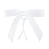 Bows, Twist Tie, Gift Tek 3 x 2.50 Inch, White, Polyester Satin, Pre-Tied,100 - 1 EACH