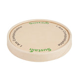Lids, Sustain, PLA-Lined Bamboo Paper, Round, for 12 Ounce To-Go Cups,4 - 50 COUNT