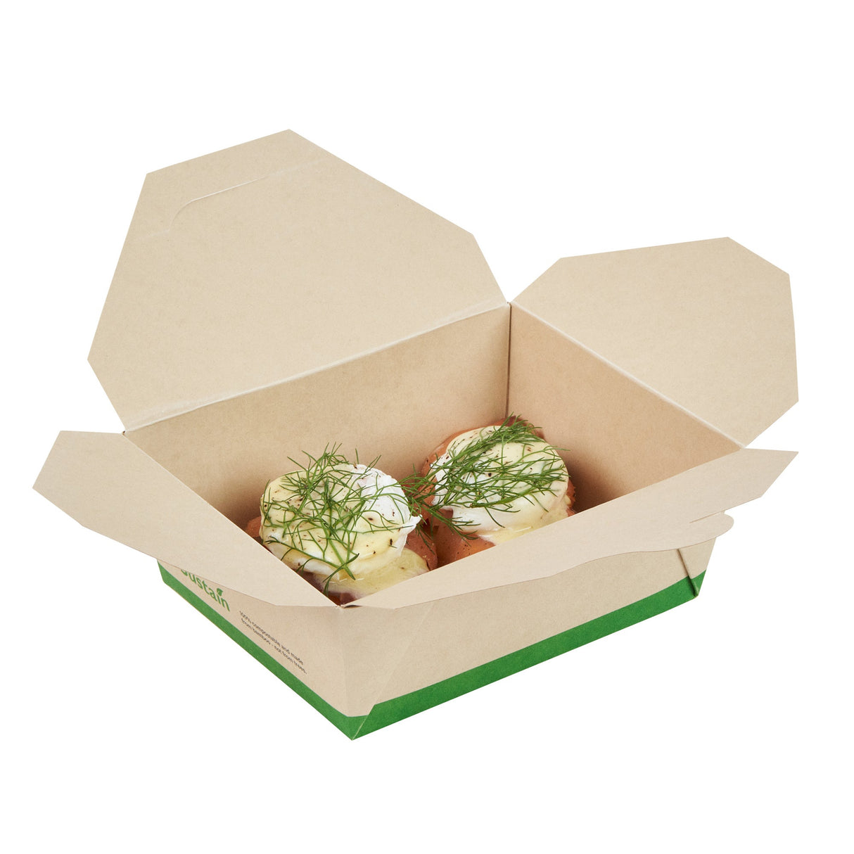 Containers, Take-Out, Sustain 45 Ounce, PLA-Lined Bamboo Paper, 6.75 x 5.50 x 2.50 Inch, #8, Rectangular,4 - 50 COUNT