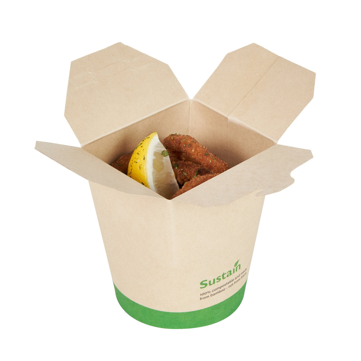 Containers, Noodle Take-Out, Sustain 16 Ounce, PLA-Lined Bamboo Paper, 3.25 x 3 x 4 Inch, Round,4 - 50 COUNT