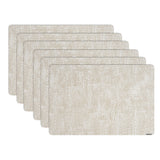 Placemats, Denim Mesh 17.75 x 11.75 Inch, Rectangular, White, Vinyl, Linen-Feel,6 - 1 EACH