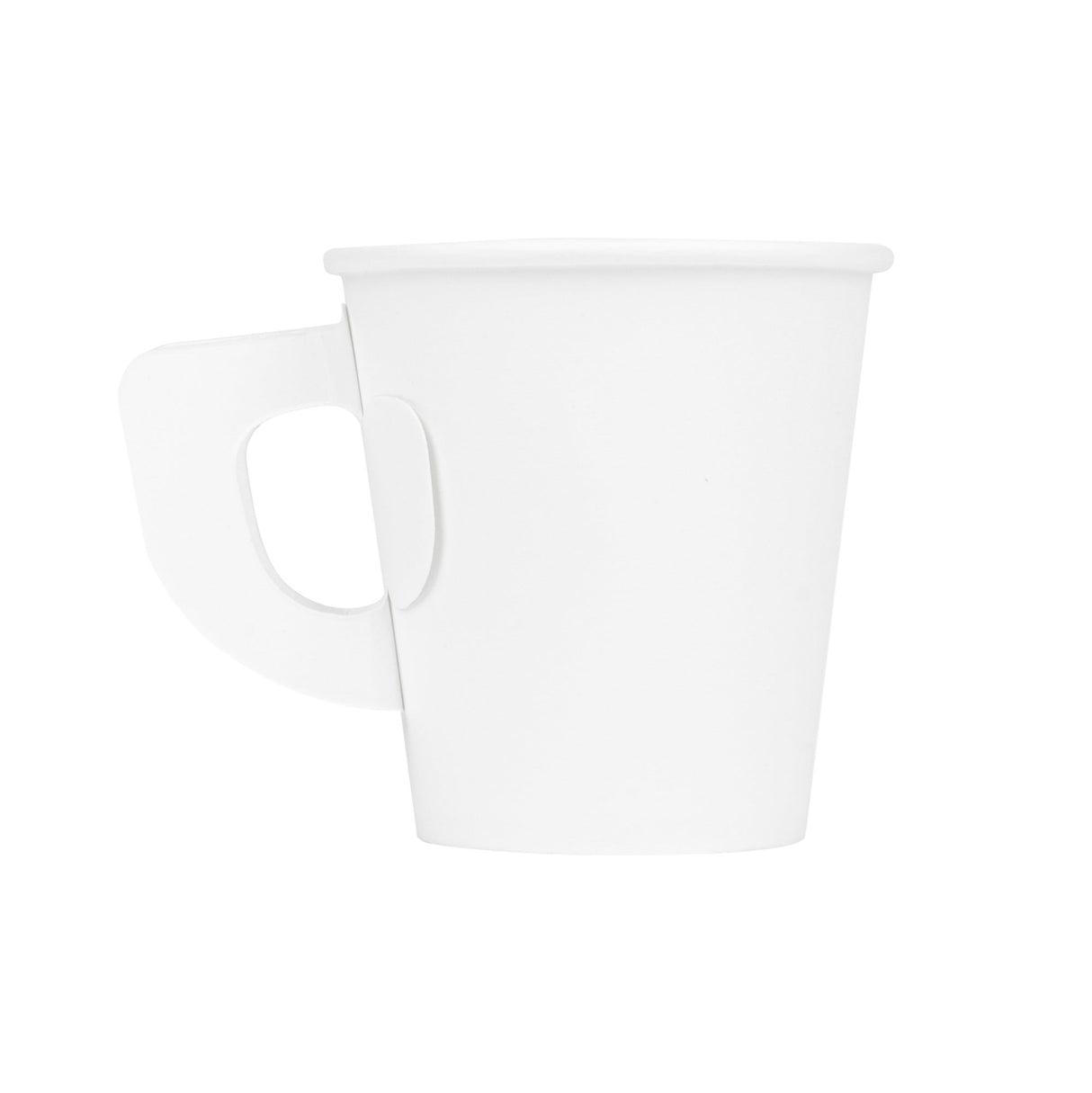 Cups, Coffee, Restpresso 7 Ounce, Paper, White, 2.75 x 2.75 x 3 Inch, with Handle,10 - 100 COUNT
