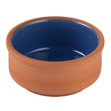 Bowls, Cazuela, Terra Tek 3 Ounce, Terracotta, Blue Glazed Interior, 3.25 x 3.25 x 1.50 Inch, Oven-Safe,2 - 1 EACH