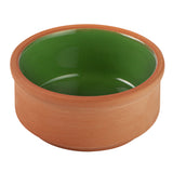 Bowls, Cazuela, Terra Tek 3 Ounce, Terracotta, Green Glazed Interior, 3.25 x 3.25 x 1.50 Inch, Oven-Safe,2 - 5 COUNT