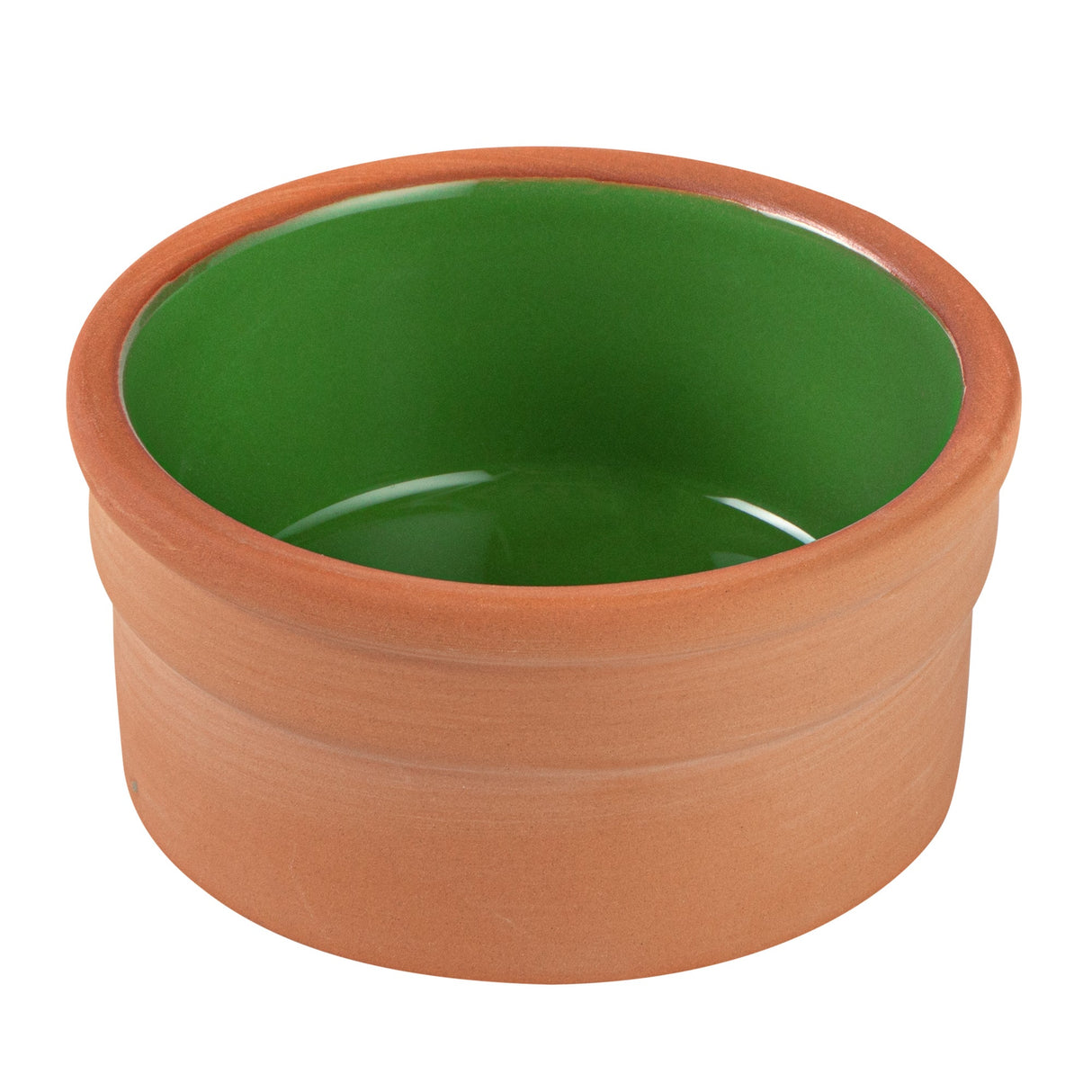 Bowls, Cazuela, Terra Tek 5 Ounce, Terracotta, Green Glazed Interior, 3.75 x 3.75 x 1.75 Inch, Oven-Safe,2 - 5 COUNT