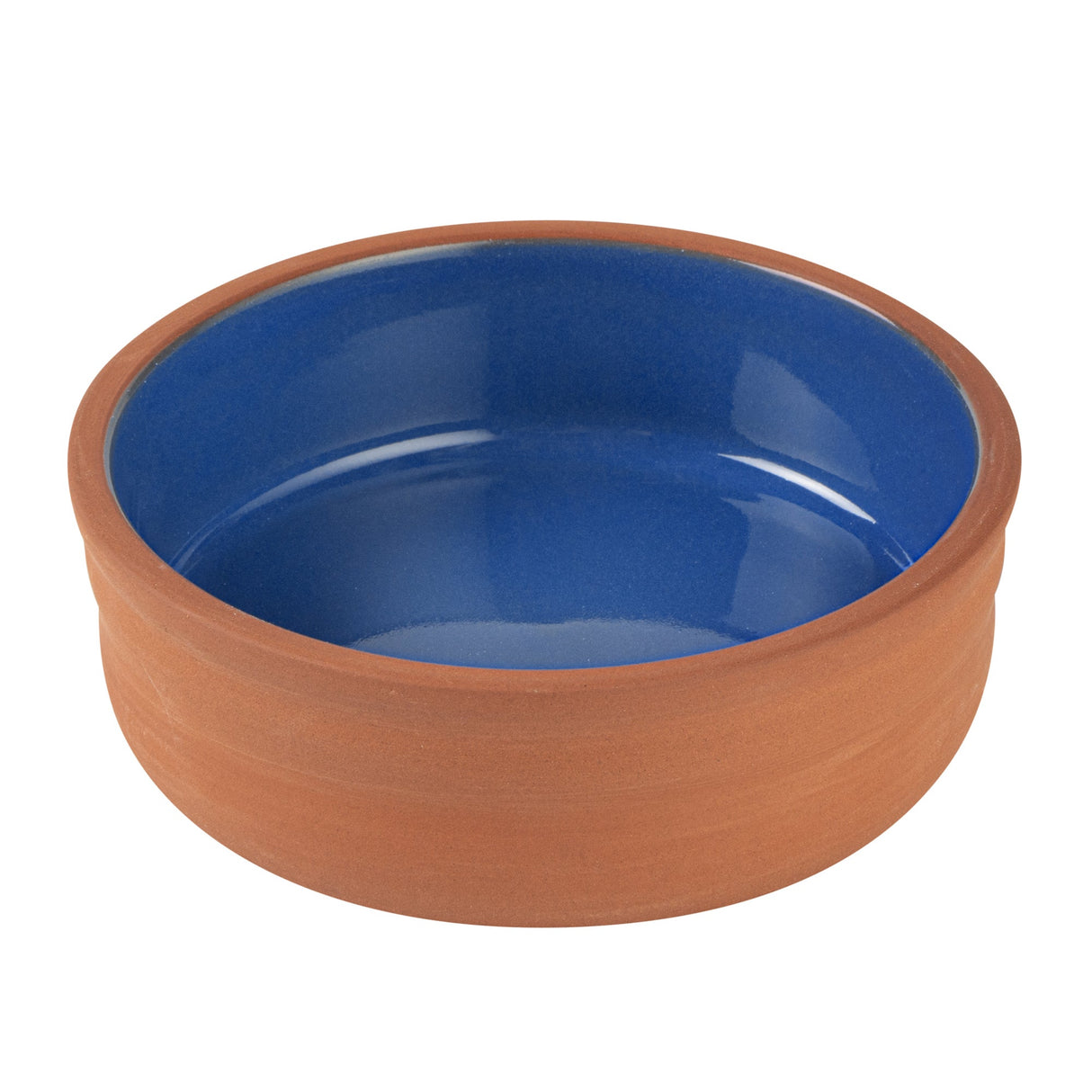 Bowls, Cazuela, Terra Tek 7 Ounce, Terracotta, Blue Glazed Interior, 4.75 x 4.75 x 1.50 Inch, Oven-Safe,2 - 5 COUNT