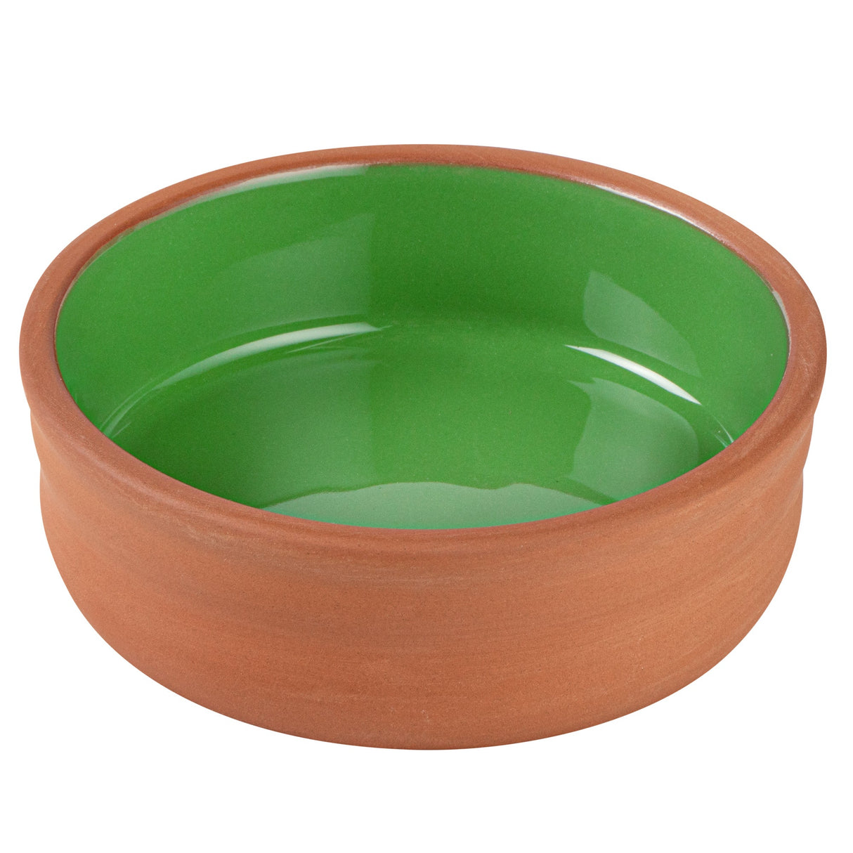 Bowls, Cazuela, Terra Tek 7 Ounce, Terracotta, Green Glazed Interior, 4.75 x 4.75 x 1.50 Inch, Oven-Safe,2 - 5 COUNT