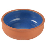 Bowls, Cazuela, Terra Tek 7 Ounce, Terracotta, Blue Glazed Interior, 4.50 x 4.50 x 1.50 Inch, Oven-Safe,2 - 5 COUNT