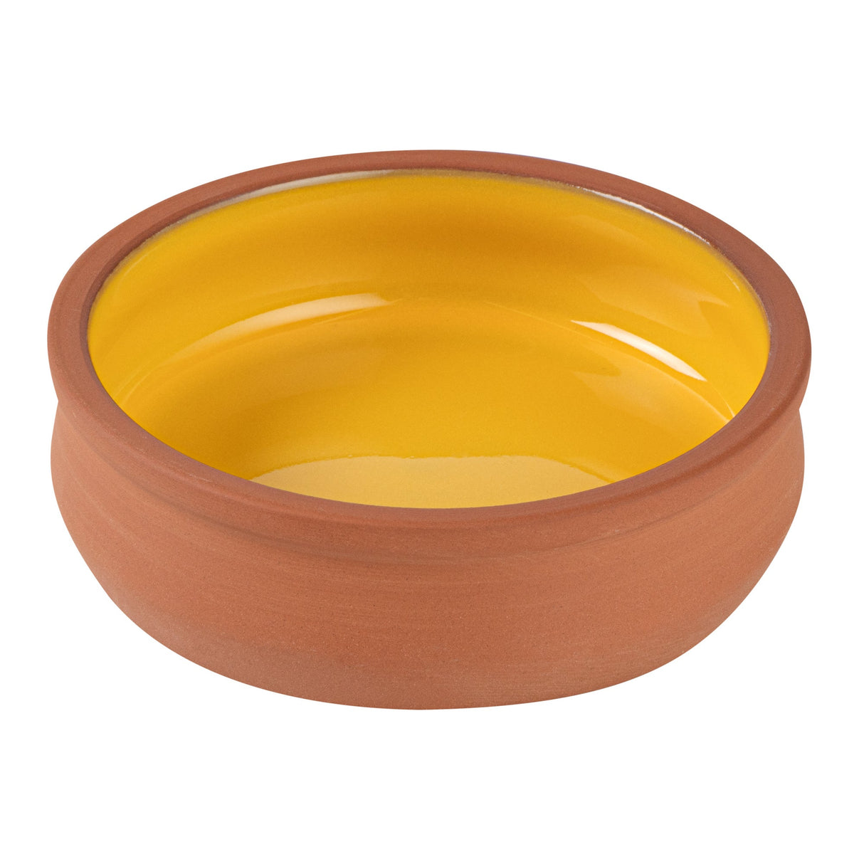 Bowls, Cazuela, Terra Tek 9 Ounce, Terracotta, Yellow Glazed Interior, 4.75 x 4.75 x 1.50 Inch, Oven-Safe,2 - 5 COUNT