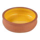 Bowls, Cazuela, Terra Tek 9 Ounce, Terracotta, Yellow Glazed Interior, 4.75 x 4.75 x 1.50 Inch, Oven-Safe,2 - 5 COUNT