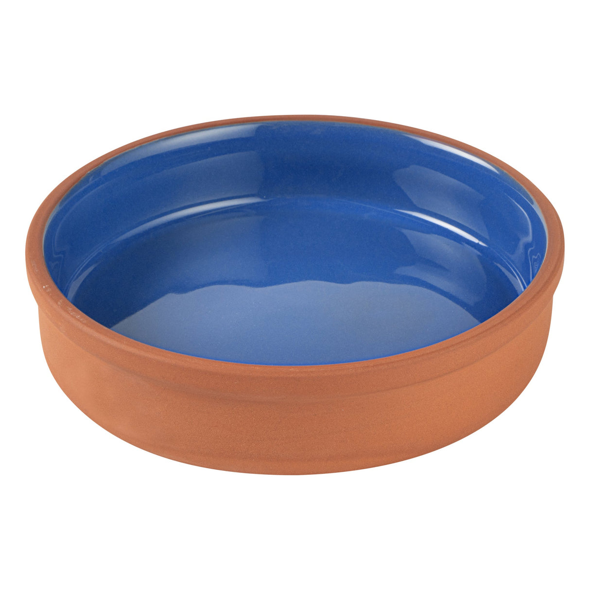 Bowls, Cazuela, Terra Tek 15 Ounce, Terracotta, Blue Glazed Interior, 6.25 x 6.25 x 1.50 Inch, Oven-Safe,2 - 1 EACH