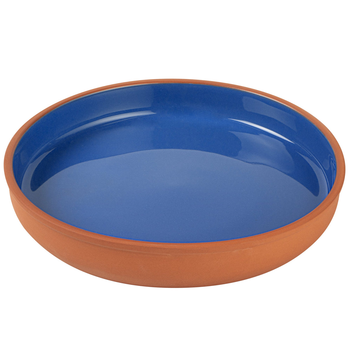 Bowls, Cazuela, Terra Tek 34 Ounce, Terracotta, Blue Glazed Interior, 9.25 x 9.25 x 1.50 Inch, Oven-Safe,2 - 1 EACH