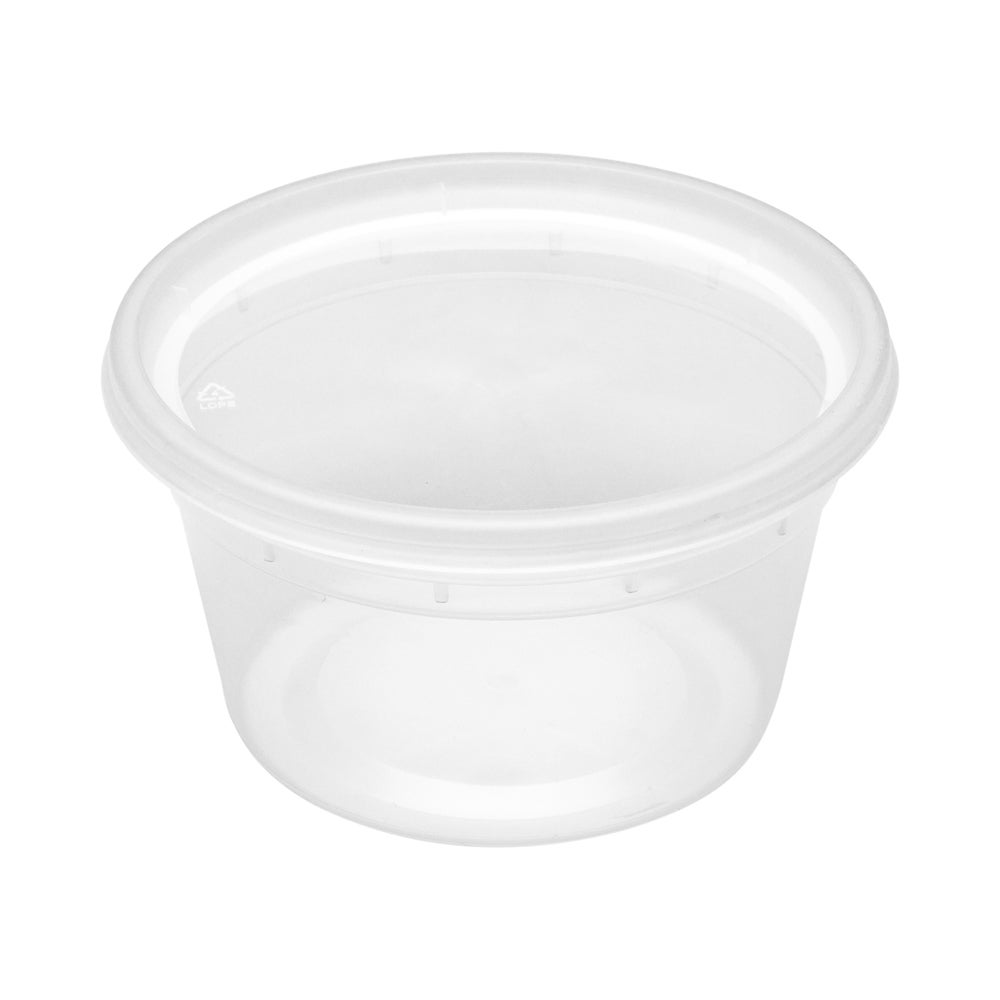Containers, Soup, Asporto 12 Ounce, Microwavable Plastic, Clear, 4.50 x 4.50 x 2.50 Inch, Round, includes Lid,25 - 1 EACH