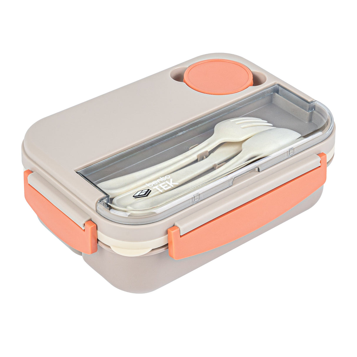 Box, Lunch, Bento Tek 44 Ounce, Microwave-Safe, Brown & Orange, Includes Utensils, 9 x 6.50 x 3.25 Inch,1 - 8 PIECE