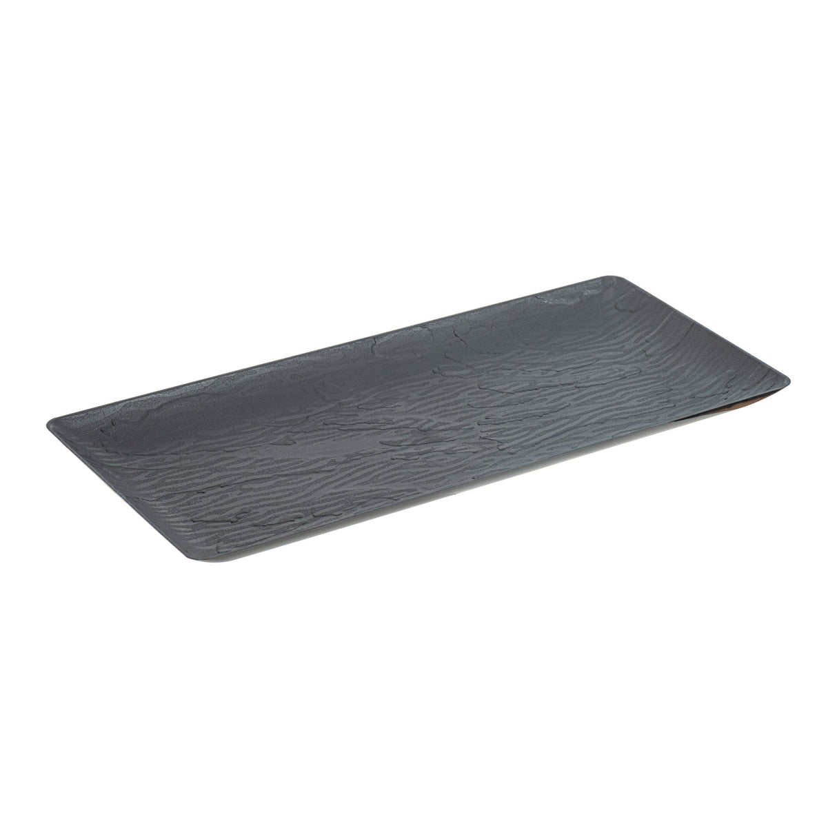 Plates, Maxi Serve 14.25 x 6.25 Inch, Plastic, Matte Black, Rectangular,4 - 25 COUNT