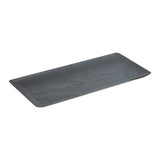 Plates, Maxi Serve 14.25 x 6.25 Inch, Plastic, Matte Black, Rectangular,4 - 25 COUNT