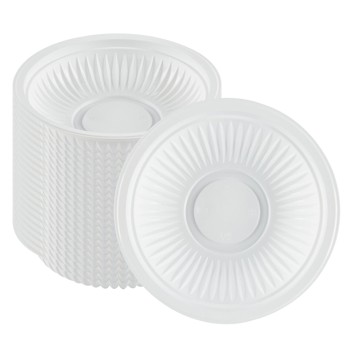 Bowls, RW Base 34 Ounce, Microwavable Plastic, White, 9 x 9 x 2 Inch,2 - 50 COUNT
