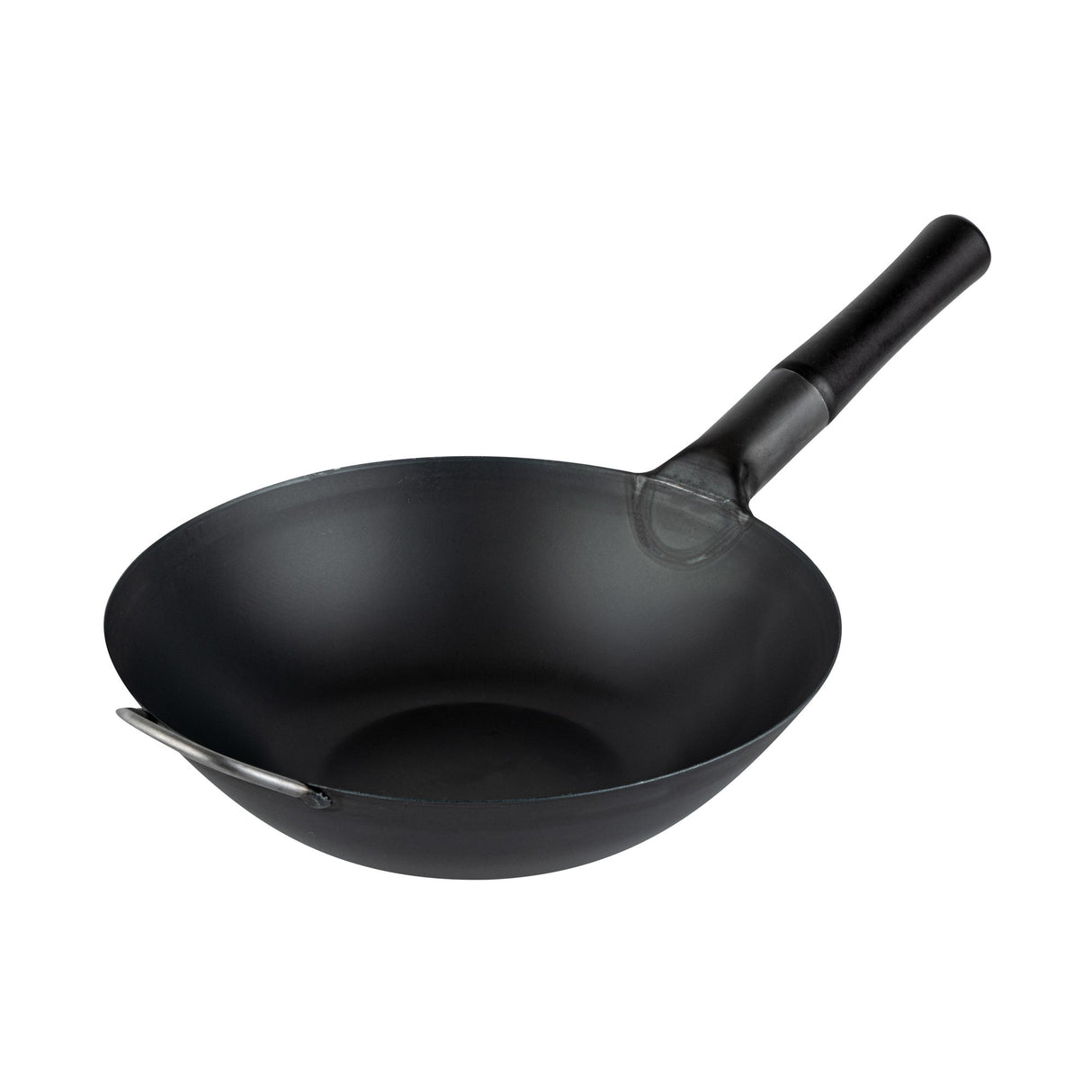 Pan, Fry, Motomori 12 Inch, Pre-Seasoned, Carbon Steel, Black, Flat Bottom, Wood Handle,10 - 1 EACH