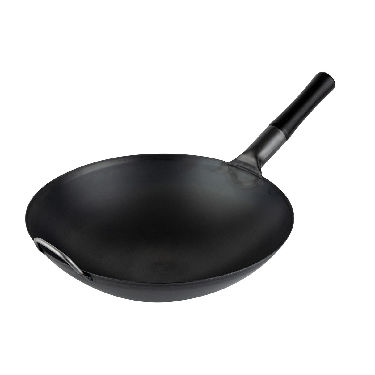 Pan, Fry, Motomori 14 Inch, Pre-Seasoned, Carbon Steel, Black, Round Bottom, Wood Handle,1 - 1 EACH