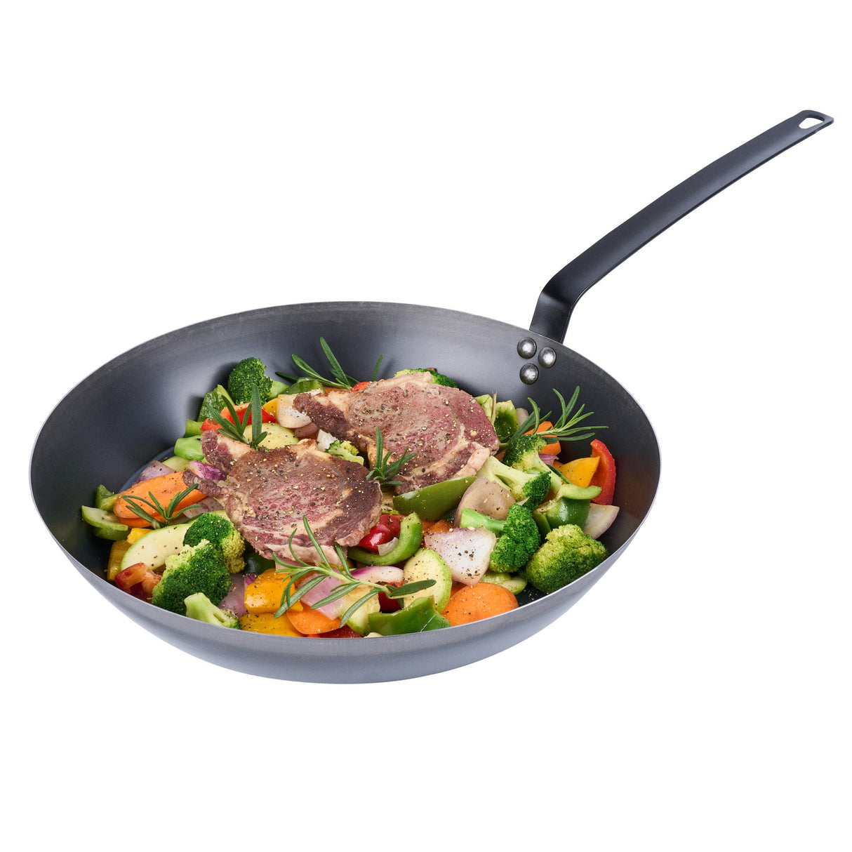 Pan, Fry, Met Lux 16 Inch, Carbon Steel, Black,1 - 1 EACH