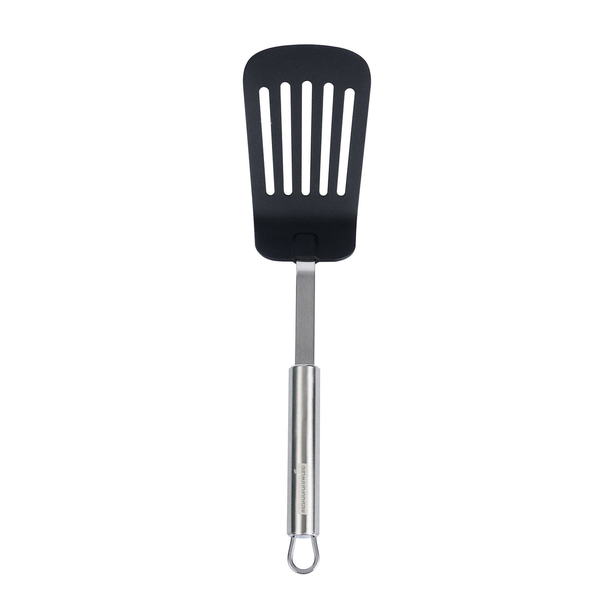 Turner, Slotted, German Standard 12.50 Inch, High-Heat, Nylon, Black, Stainless Steel Handle,1 - 1 EACH