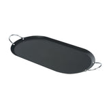 Griddles, Double-Burner, Met Lux 17 x 8.75 Inch, Non-Stick, Chrome Handles, Carbon Steel, Black, Oval,10 - 1 EACH