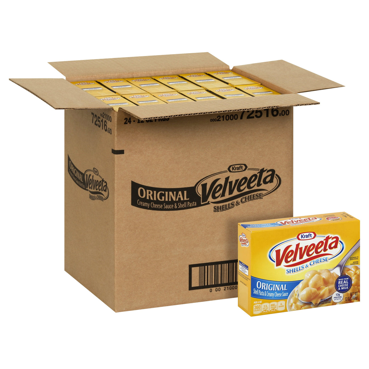 Entree, Macaroni & Cheese, Deluxe, Original Cheddar, Shelf-Stable,24 - 12 OUNCE
