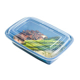 Boxes, To-Go, Asporto 38 Ounce, Microwavable Plastic, Midnight Blue, 8.75 x 6 x 2 Inch, Includes Clear Plastic Lid, Rectangular,2 - 50 COUNT