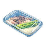 Boxes, To-Go, Asporto 16 Ounce, Microwavable Plastic, Midnight Blue, 7.75 x 5.50 x 1.50 Inch, Includes Clear Plastic Lid, Rectangular,2 - 50 COUNT