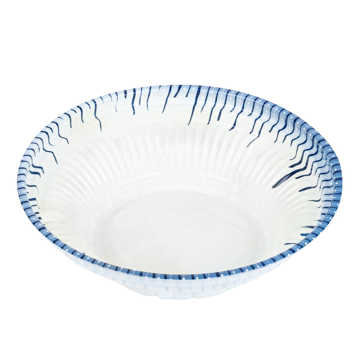 Bowls, Asian-Style, Bento Tek 10 Ounce, Plastic, White & Blue, 6.50 x 6.50 x 1.75 Inch,4 - 100 COUNT