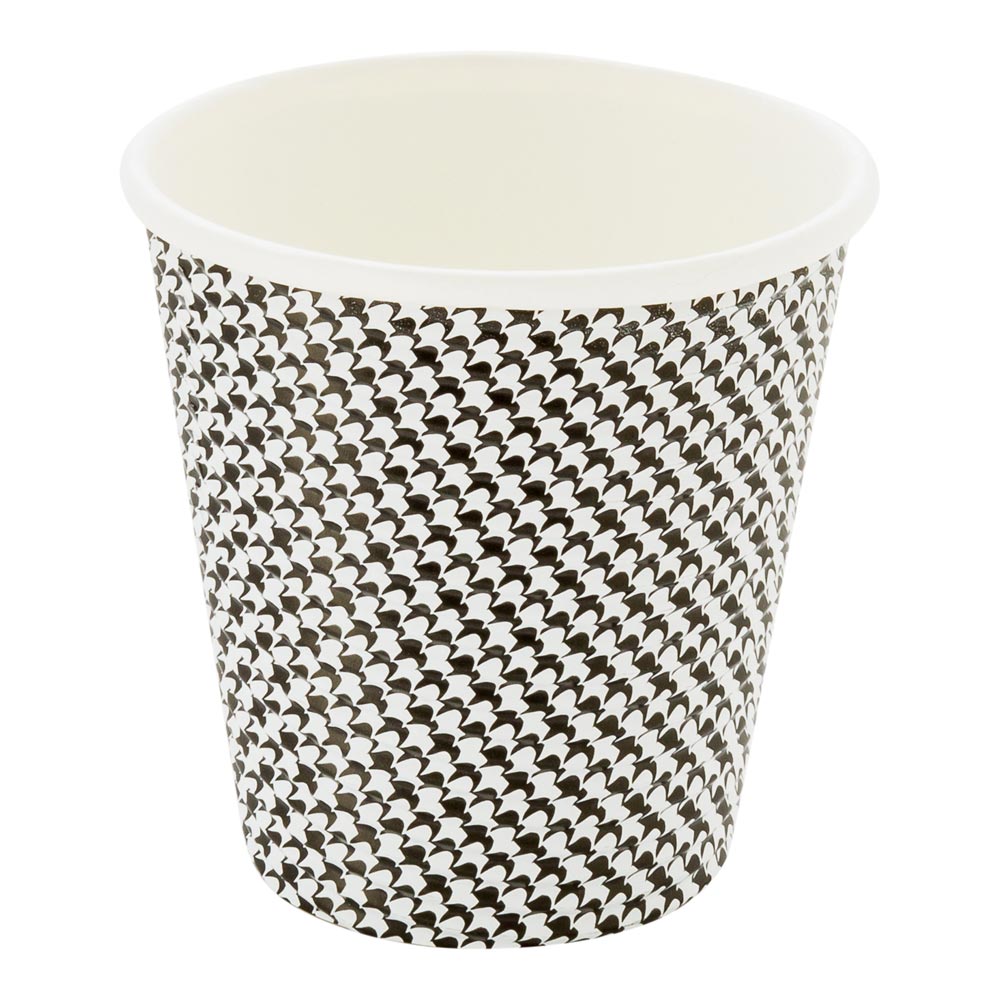 Cups, Coffee, 8 Ounce, Paper, Houndstooth, Spiral Wall, 3.50 x 3.50 x 3.25 Inch,20 - 25 COUNT