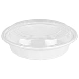 Box, To-Go, Asporto 24 Ounce, Microwavable Plastic, White, Round, 7.25 x 7.25 x 1.50 Inch, includes Clear Lid,50 - 1 EACH