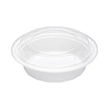 Box, To-Go, Asporto 16 Ounce, Microwavable Plastic, White, Round, 6.25 x 6.25 x 1.75 Inch, includes Clear Lid,50 - 1 EACH