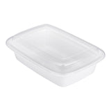 Box, To-Go, Asporto 24 Ounce, Microwavable Plastic, White, Rectangular, 8 x 5.25 x 1.75 Inch, includes Clear Lid,50 - 1 EACH