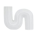 Vase, Table Art, 7.25 x 2 x 6 Inch, Ceramic, White, S Shape,1 - 1 EACH