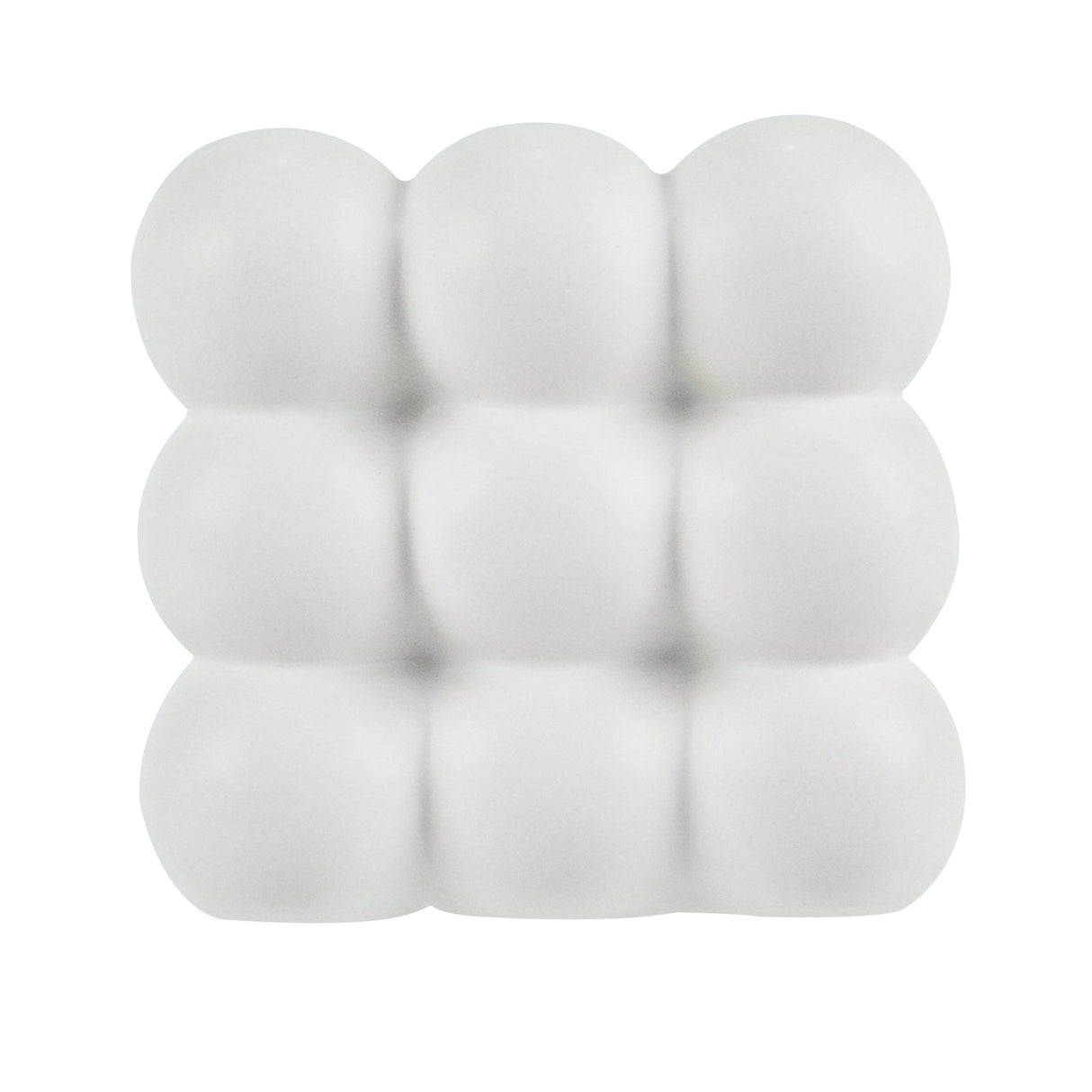 Vase, Table Art, 4.50 x 4.50 x 4.25 Inch, Ceramic, White, Bubble Cube,1 - 1 EACH