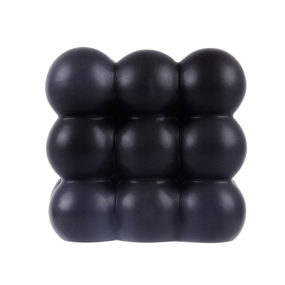 Vase, Table Art, 4.50 x 4.50 x 4.25 Inch, Ceramic, Black, Bubble Cube,1 - 1 EACH