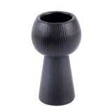 Vase, Table Art, 3.50 x 3.50 x 6.50 Inch, Ceramic, Black, Pedestal Shape,1 - 1 EACH