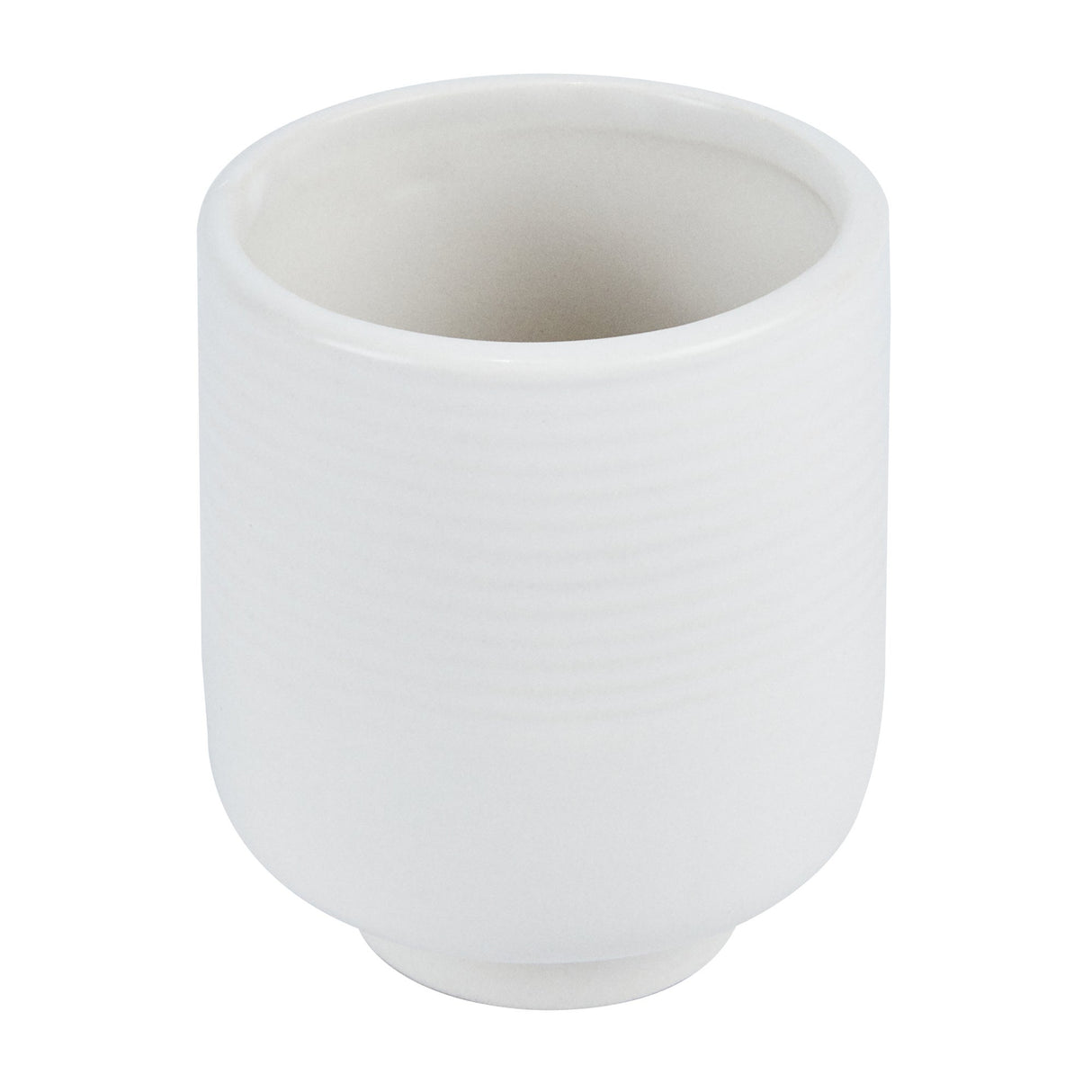 Vase, Table Art, 3 x 3 x 3.50 Inch, Ceramic, White, Tea Cup Shape,1 - 1 EACH